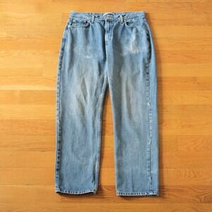 Tommy Hilfiger Straight Leg Jeans Women Blue Stained Vintage 90s Size 16 Denim